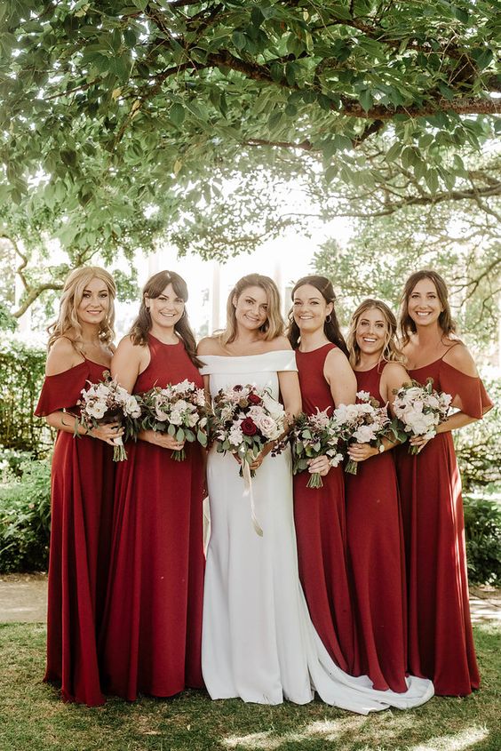 Burgundy summer on sale wedding